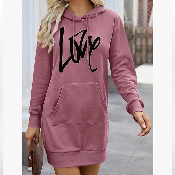 PRETTYGARDEN Dresses & Skirts - PRETTYGARDEN Womens Hooded Sweatshirt Dress Long Sleeve Pullover Hoodie Size XL